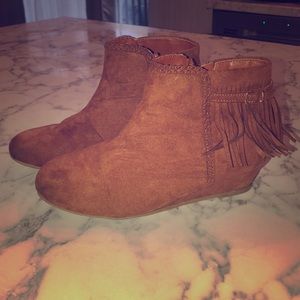 Brown Suede Ankle Booties
